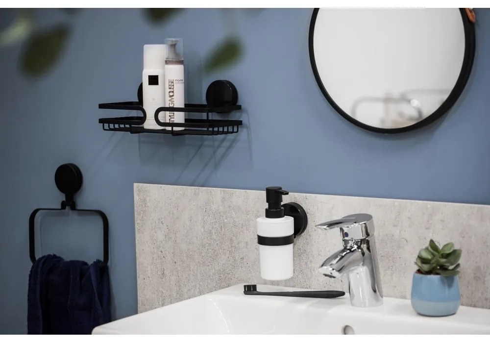 Porta asciugamani a parete Static-Loc® Plus nero Pavia - Wenko