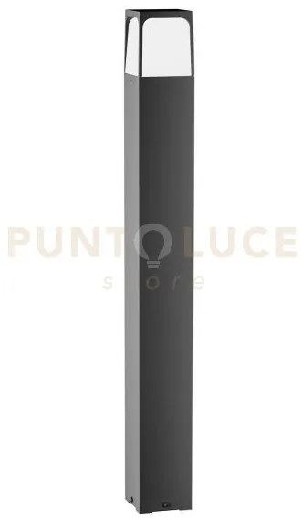 Ges2033- paletto h.80cm 1 luce attacco e27  ip44 in alluminio grigi...
