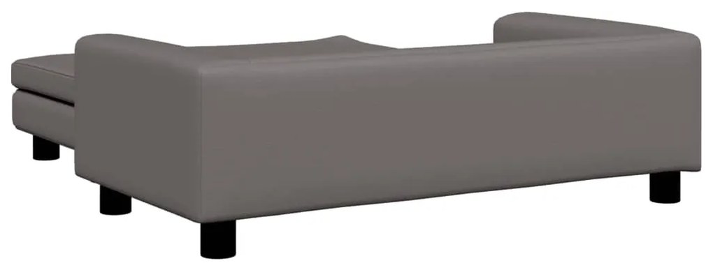 Lettino per cani con estensione grigio 100x50x30 cm similpelle