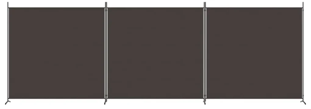 Divisorio a 3 pannelli marrone 525x180 cm in tessuto