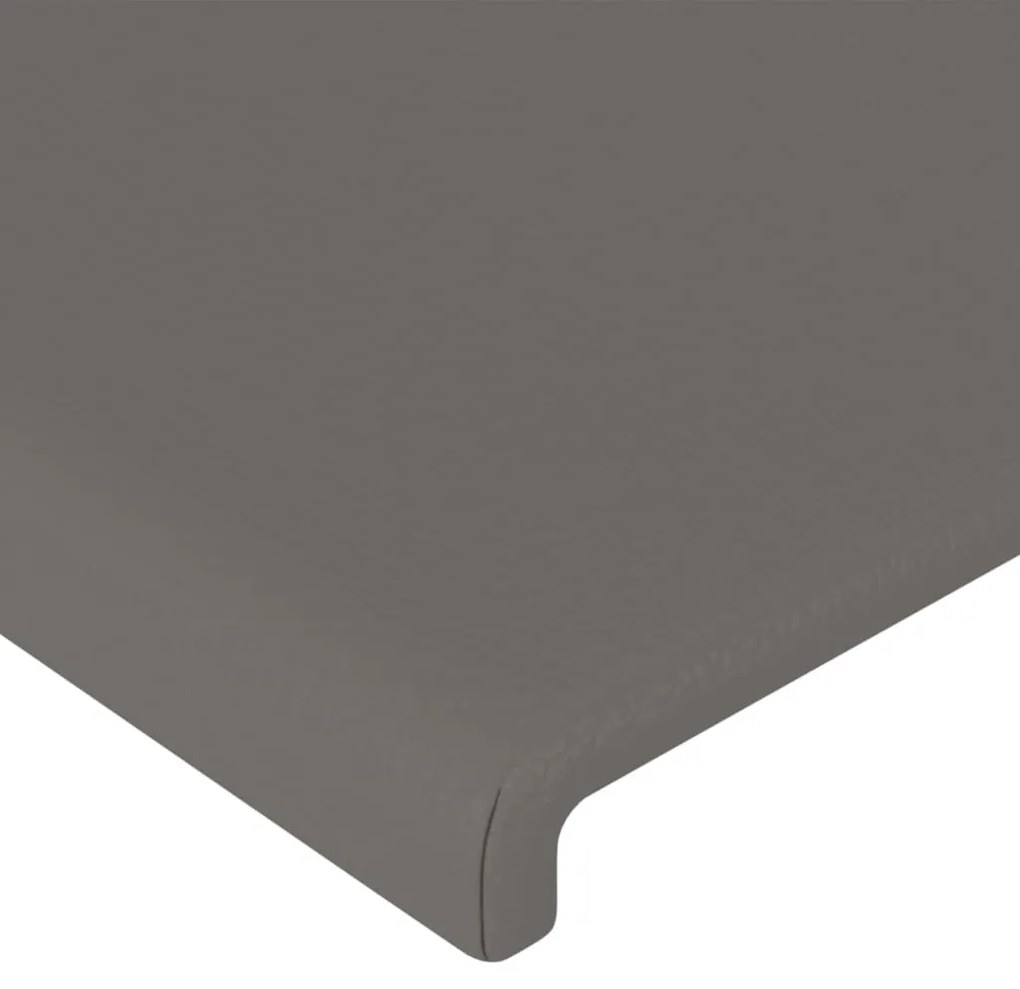 Testiera ad orecchio grigio 203x16x118/128 cm in similpelle