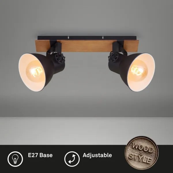 Briloner 2742-025 - Faretto SPOTLIGHT 2xE27/40W/230V nero/marrone