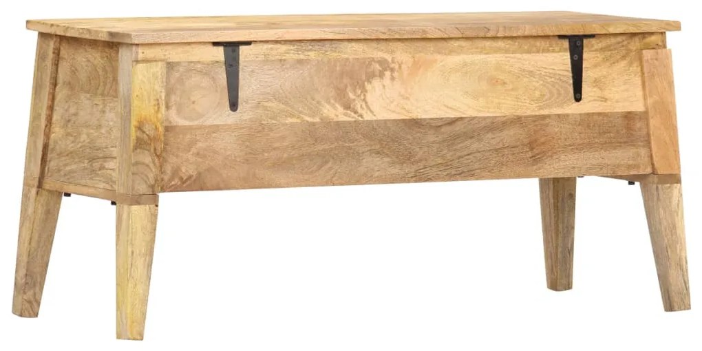 Cassa portaoggetti 99x35x48 cm in legno massello di mango