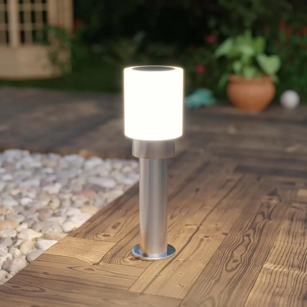 Paletto da Giardino 40cm di Design in acciaio INOX, IK06, IP54, base E27 Base E27