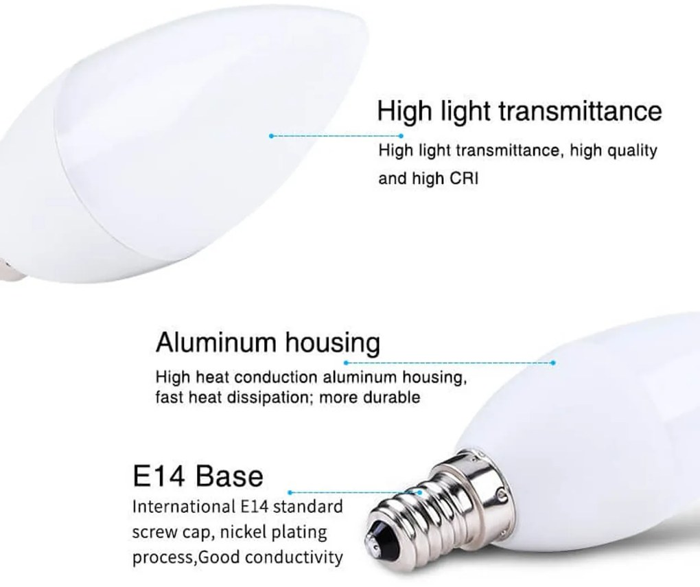 Lampadina LED E14 4W RGB+CCT Dimmerabile Colore RGB+CCT