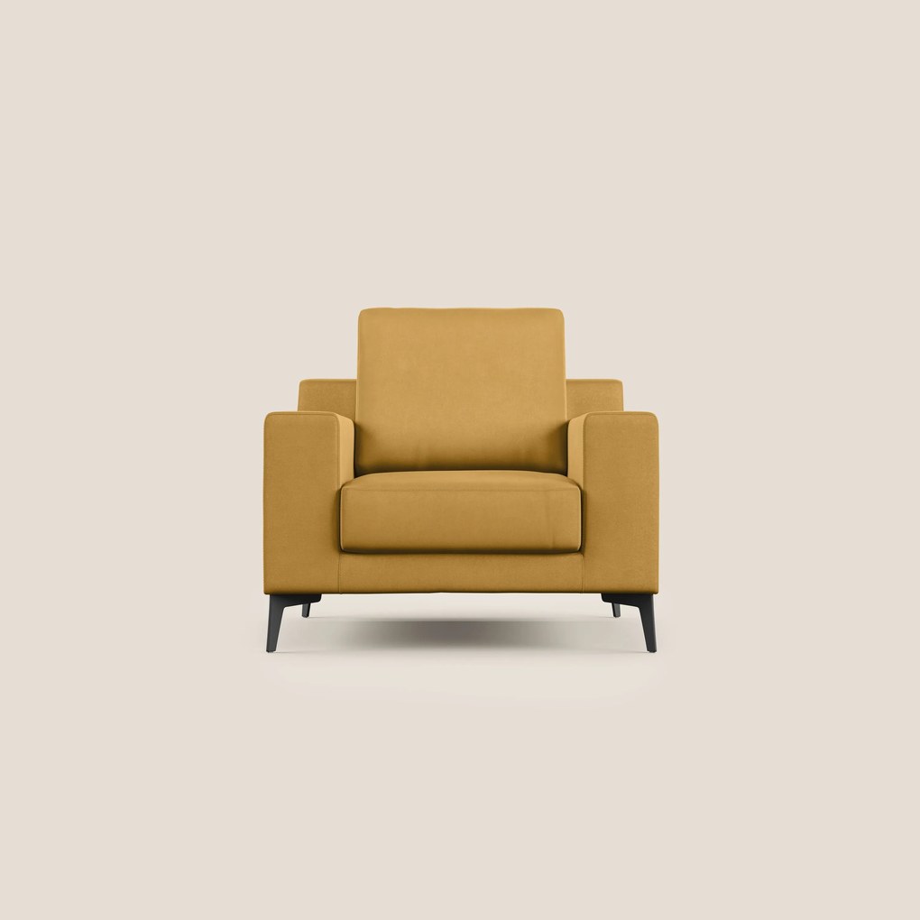 Prestige poltroncina moderna in microfibra smacchiabile T11 giallo