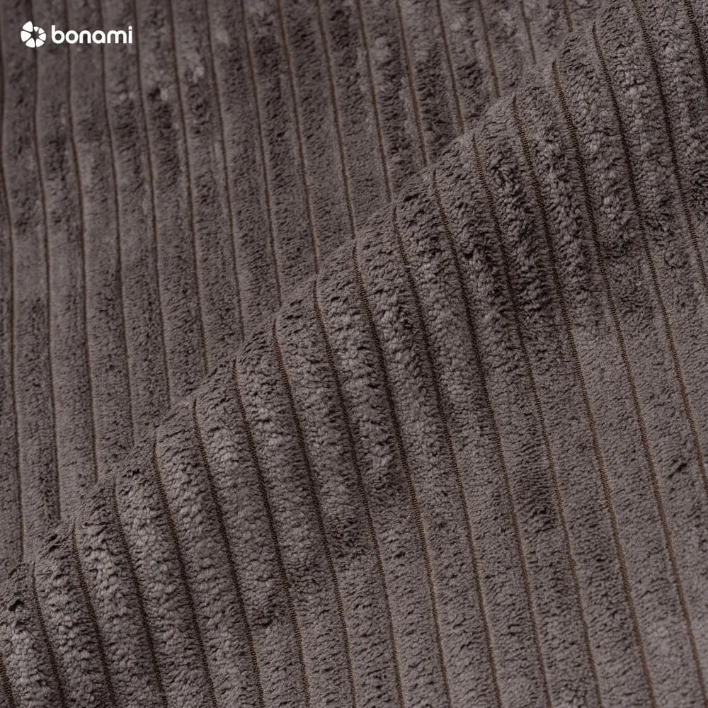 Poggiapiedi grigio tortora con rivestimento in velluto a coste Nihad – Bobochic Paris