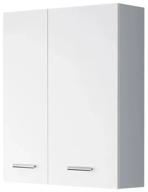 Pensile bagno sospeso 60 cm bianco con ante e ripiano interno Desya