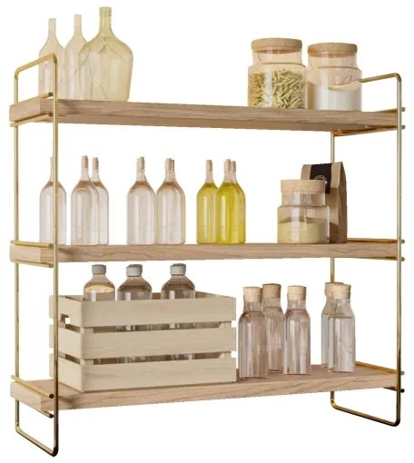 Organizzatore per scaffali 45x40 cm oro/marrone