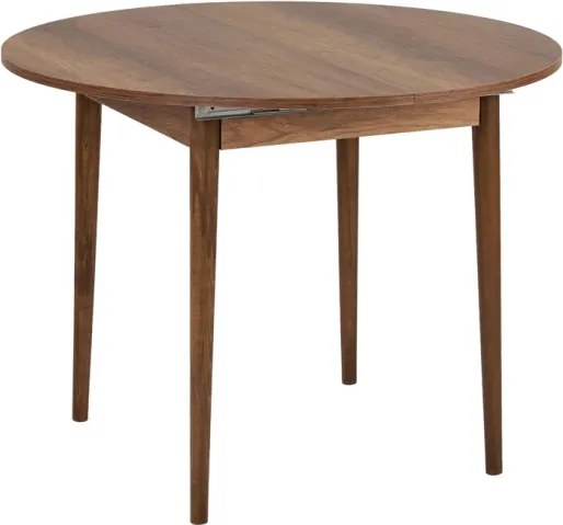 Tavolo Tondo Da Pranzo Allungabile 100-130 Cm Da Interno Viona Noce Scuro
