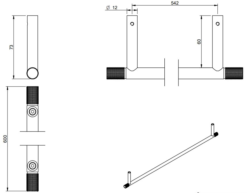 Treemme 22mm IT8305ISZZZZ portasciugamani 60 cm inox satinato