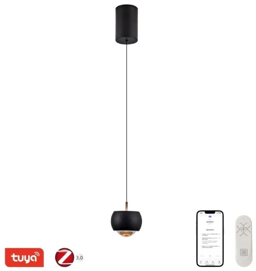 Immax NEO 07219L - Lampadario LED dimmerabile DORMINE 6W/230V opaco nero Tuya +TC