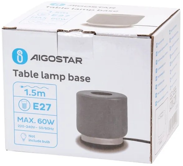 Aigostar - Lampada da tavolo 1xE27/60W/230V grigio