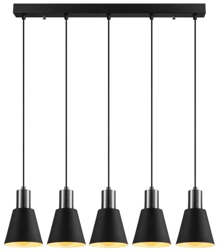 Lampadario a sospensione con cavo KEM 5xE27/40W/230V nero