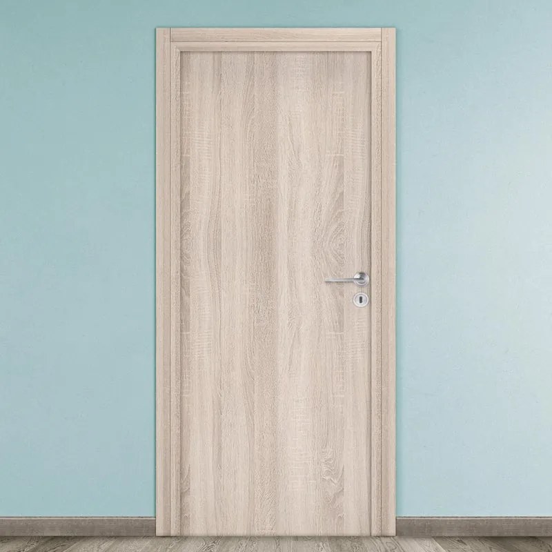 Porta interna a battente Brush in MDF colore rovere, L 90 x H 210 cm, apertura reversibile