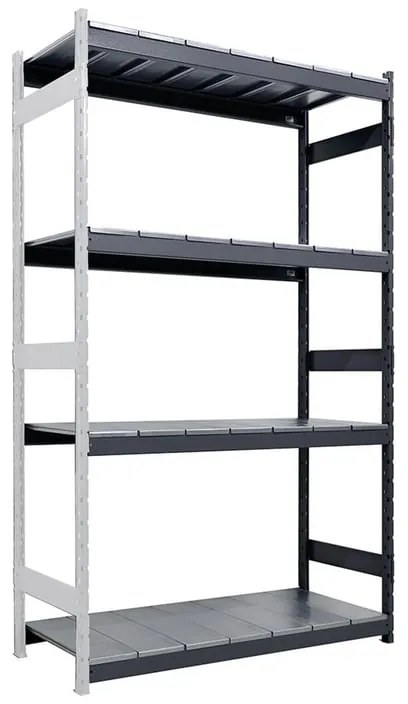 Estensione per scaffale in acciaio Kompos  L 100 x  H 200 x  P 40 cm grigio / argento verniciato