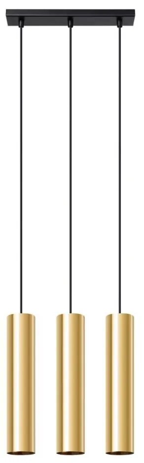 Sollux SL.1201 - Lampadario a sospensione con filo LAGOS 3xGU10/10W/230V oro