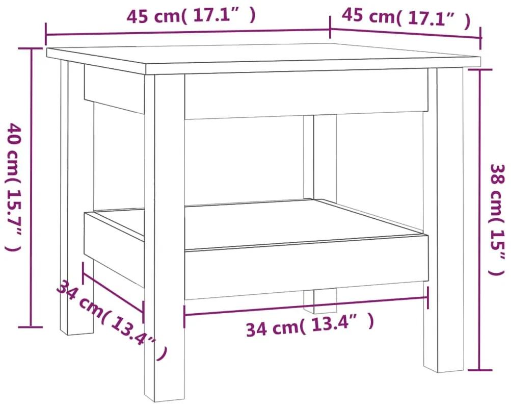 Tavolino da Salotto Bianco 45x45x40 cm Legno Massello di Pino