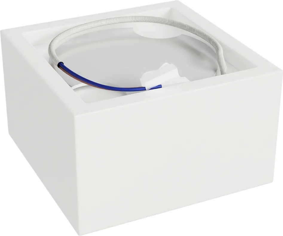 Plafoniera Quadrata da Soffitto GX53 in Gesso - Serie ESSENZA