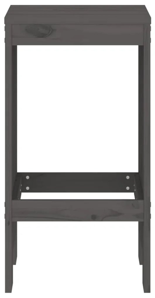 Sgabelli da bar 2pz grigi 40x36x75 cm in legno massello pino
