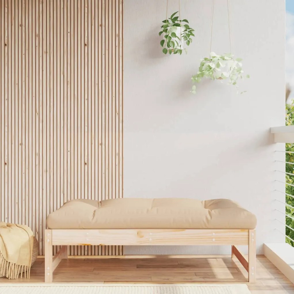 Poggiapiedi Da Giardino 120x80 Cm İn Legno Massello Di Pino /