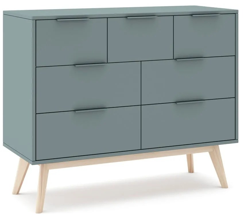 Cassettiera verde polveroso 120x83x40 cm Pisco – Marckeric