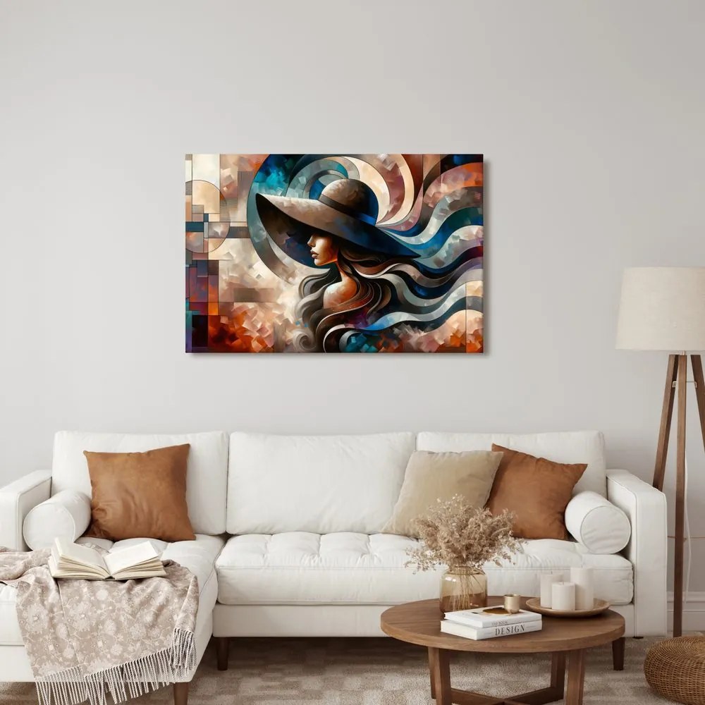 Quadro su tela – Donna elegante in stile colorato