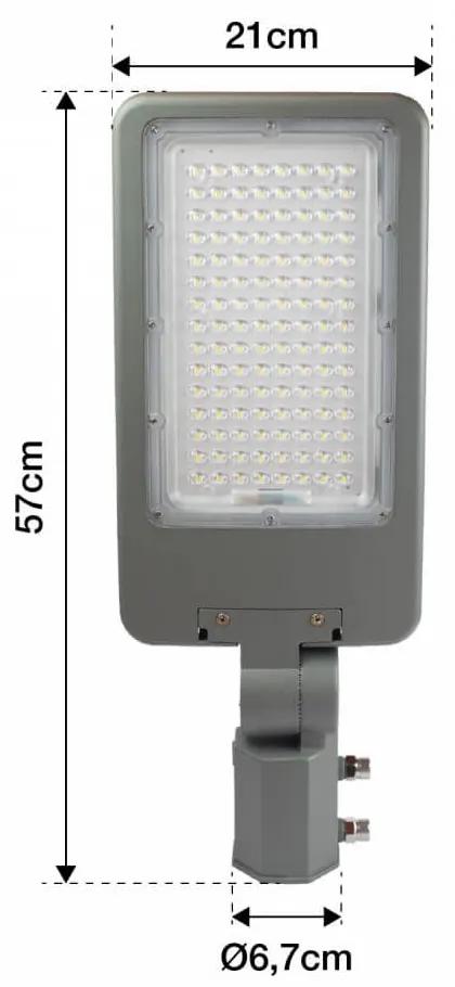 Armatura Stradale LED 100W, 170lm/W, Programmabile, 1-10V, Classe II - PHILIPS Xitanium Colore Bianco Freddo 5.000K
