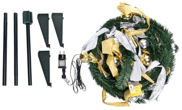 Aigostar - Albero di Natale LED da esterno 80 LED/230V 1,2 m IP44 bianco/oro luce bianca calda
