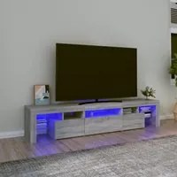 Mobile Porta TV con Luci LED Grigio Sonoma 200x36,5x40 cm 3152816