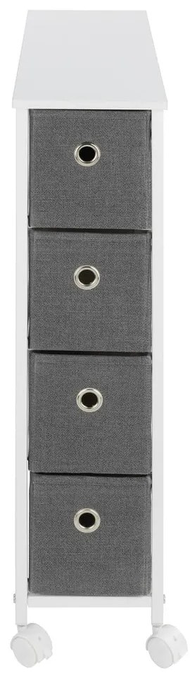 Scaffale bianco-grigio con ruote 20x79 cm - Maximex