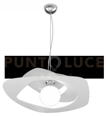 Warped sospensione d.50 cm. 1 luce bianco 1157-s50-bi