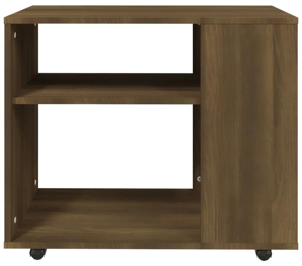 Tavolino da salotto rovere marrone 70x35x55cm legno multistrato