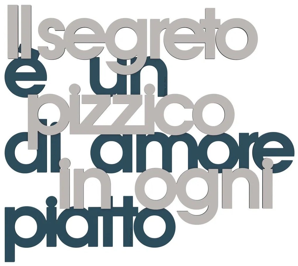 Callea Design Scritta da parete in legno "Il segreto è un pizzico..." -in varie colorazioni OTTANIO 48 x 42 cm