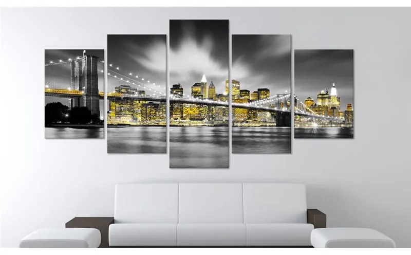 Quadro  NYC: occhi ambrati  Colore bianco e nero, Dimensioni e Misure 100x50