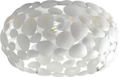 Plafoniera dioniso bianca 2 luci attacco e27 35x35x16cm in metallo