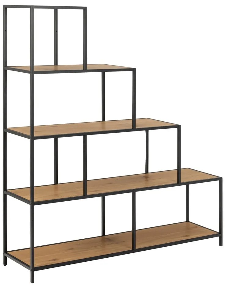 Libreria nera in rovere 135x150 cm Seaford - Actona