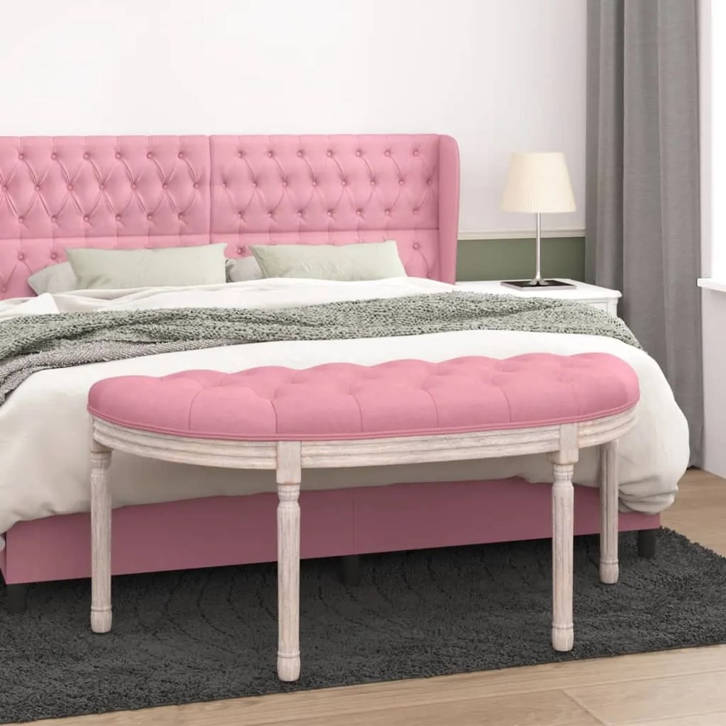Panca Rosa 110,5x45x49 Cm İn Velluto /