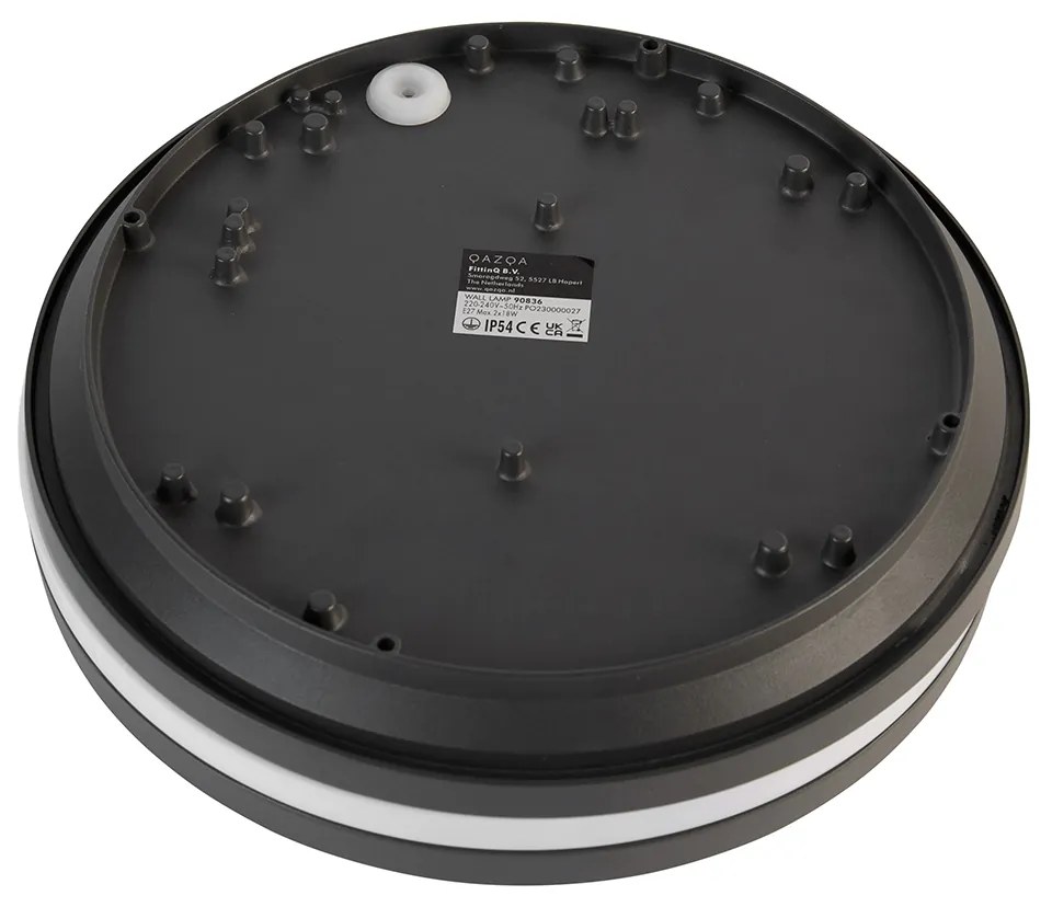 Plafoniera da parete e soffitto grigio scuro 2 luci IP54 - Glow