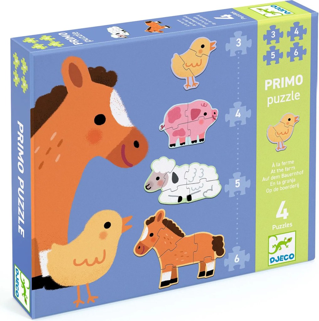 Primo puzzle - in fattoria - 3, 4, 5, 6 pezzi