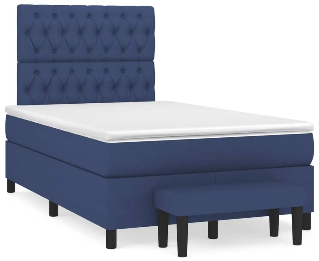 Giroletto A Molle Con Materasso Blu 120x190 Cm İn Tessuto /