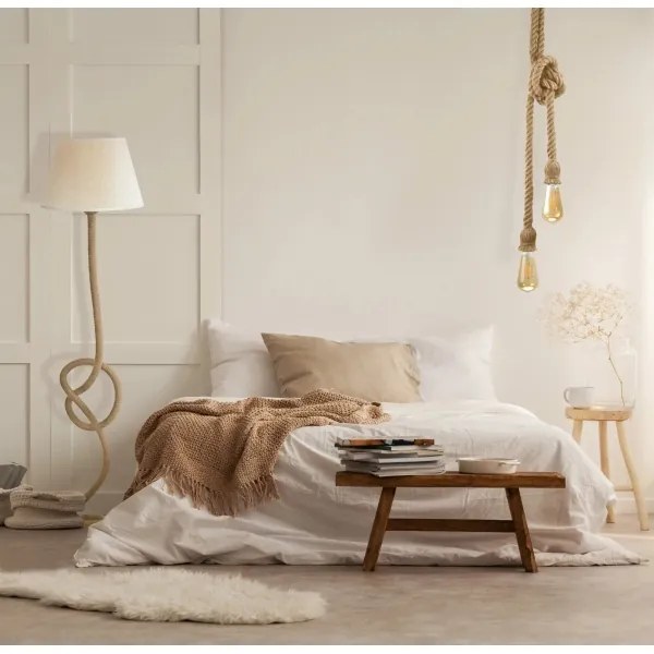 Lampadario LED a sospensione con filo ROPE 2xE27/10W/230V