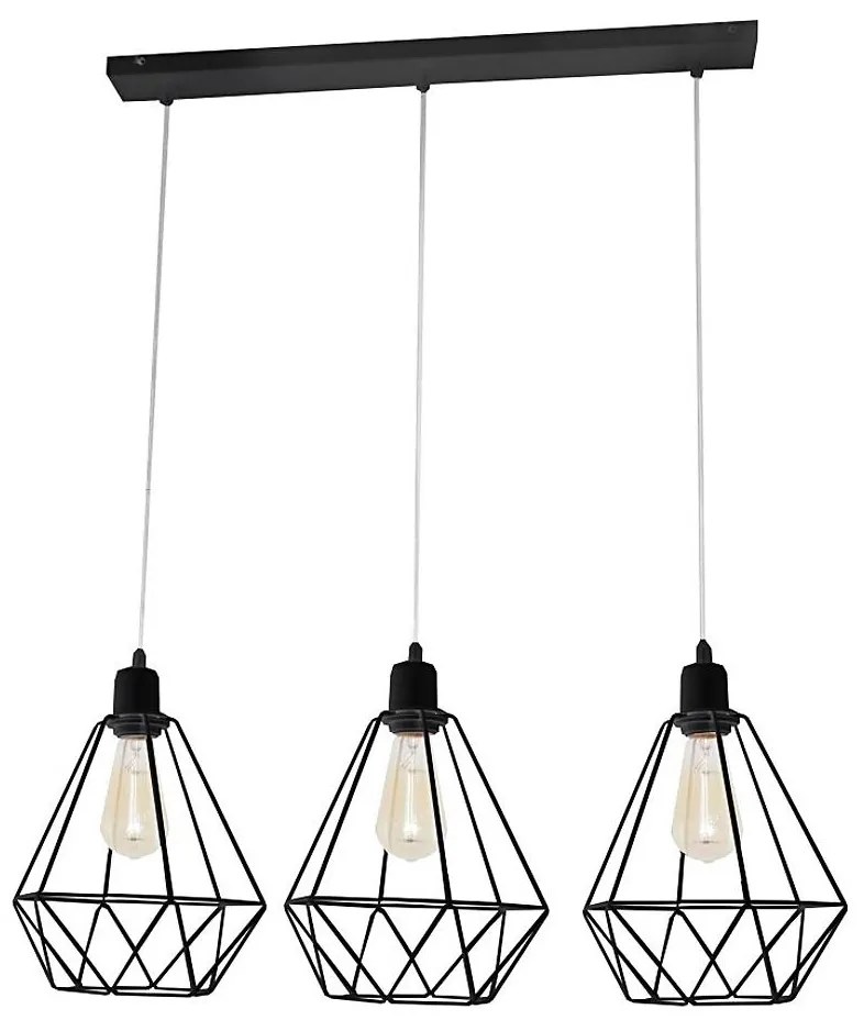 Lampadario KARO 3xE27/15W/230V nero