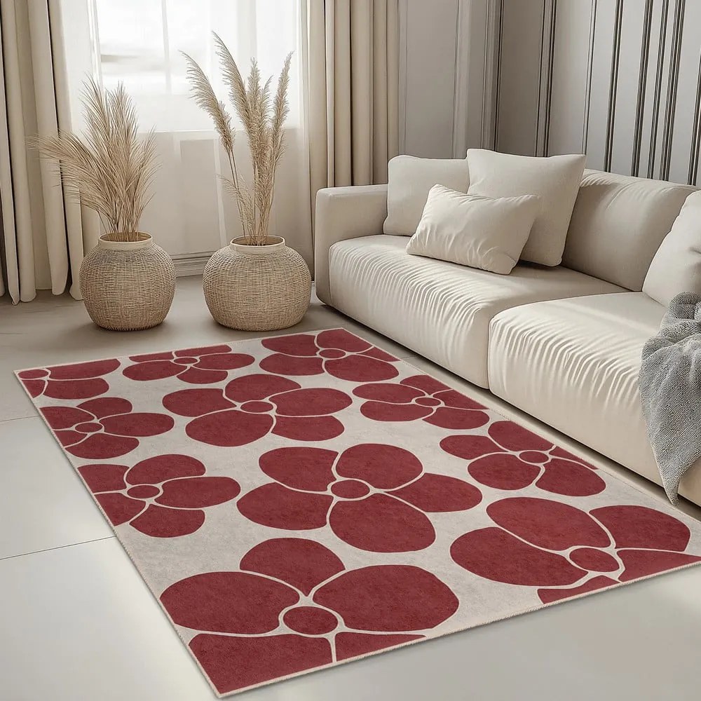 Tappeto rosso lavabile 120x180 cm Red Meadow – Mila Home