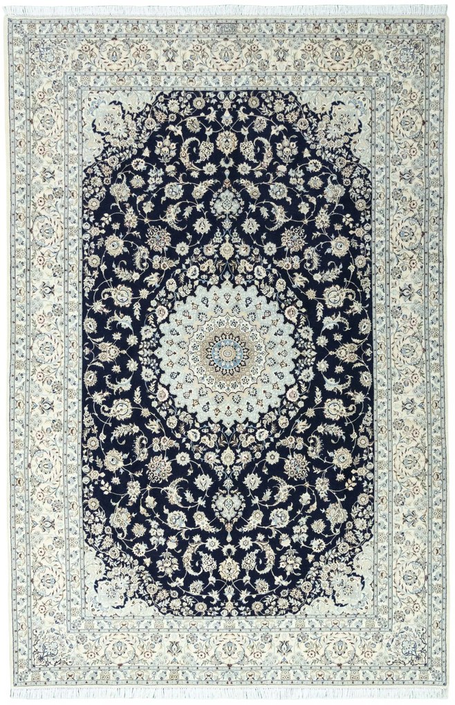 Nain Tappeto 320 x 210 Blu (Iran) Annodato A Mano