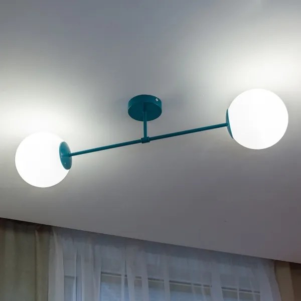 Plafoniera MOON 2xE27/15W/230V turchese