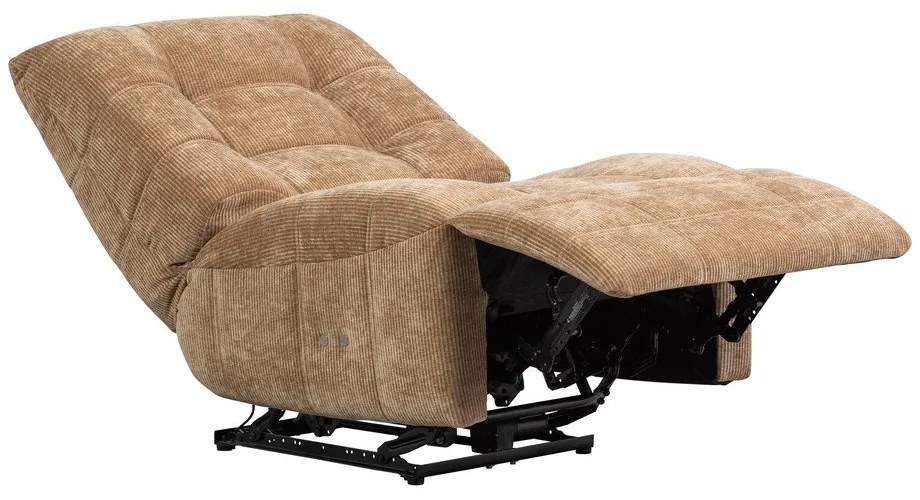 Poltrona da relax marrone chiaro reclinabile con rivestimento in velluto a coste Hein – WOOOD