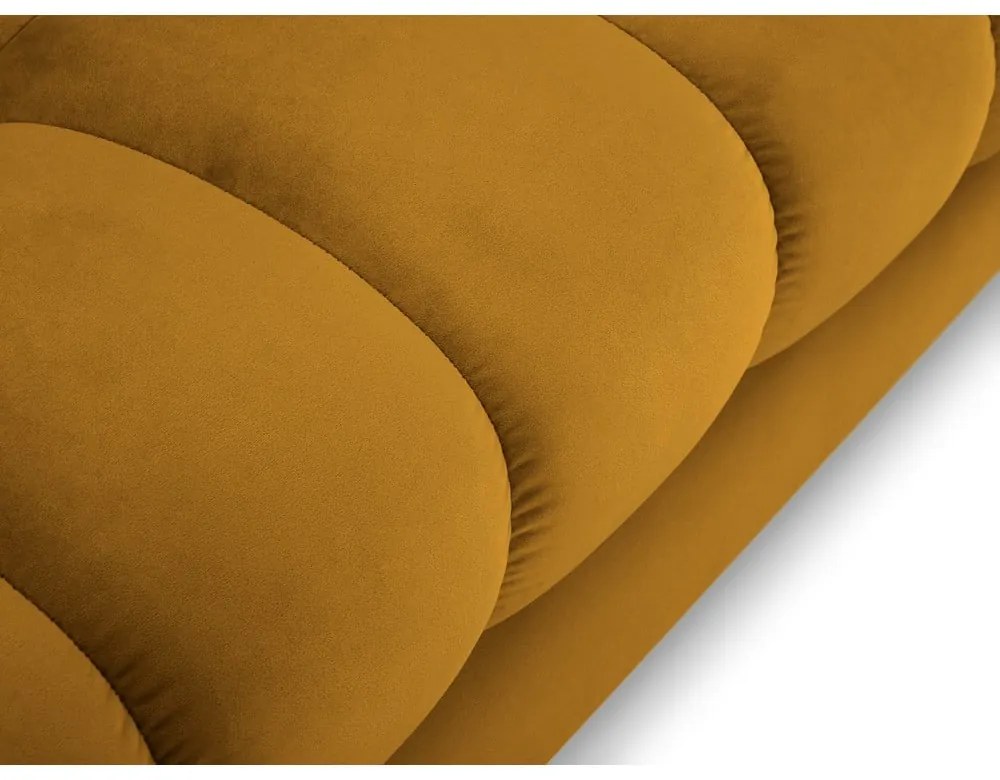 Divano angolare in velluto giallo, angolo sinistro Bali - Cosmopolitan Design