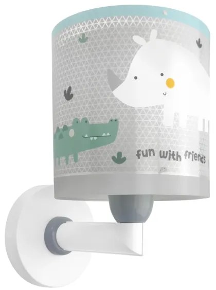 Dalber 60629 - Lampada da parete per bambini RHICO AND CROCO 1xE27/15W/230V