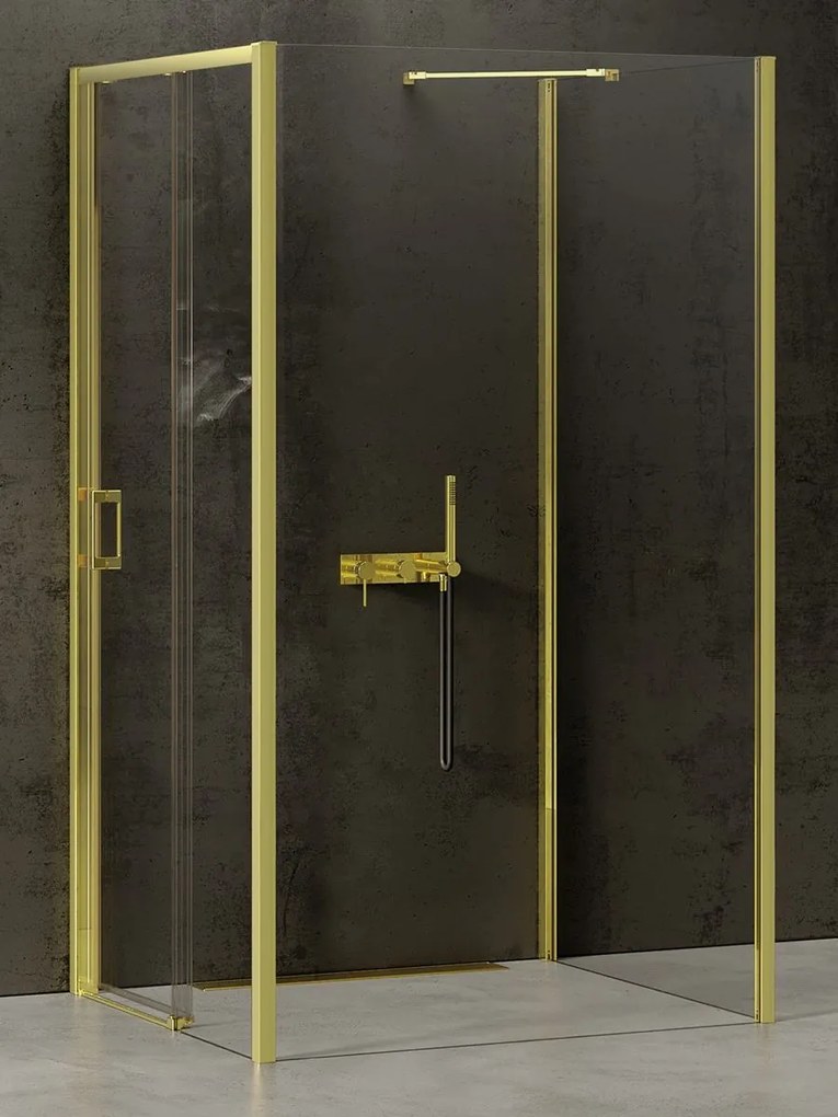 New Trendy Prime Light Gold box doccia 120x100 cm rettangolare oro lucida/vetro trasparente K-1559